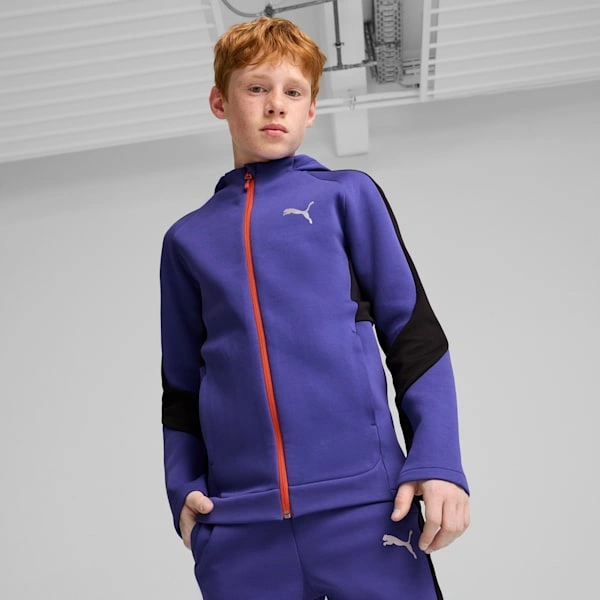 PUMA EVOSTRIPE Full-Zip: Otroška hoodie, ki vas bo očarala, udobna in elegantna, pripravljena na vse dogodivščine!